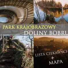 Park Krajobrazowy Doliny Bobru oferuje wiele atrakcji: kręte schody, malownicze jezioro z kładką, skalne ścieżki i panoramę miasta.