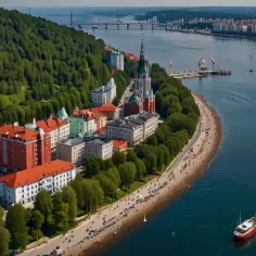 Panorama Gdyni z lotu ptaka: Kolejka na Kamienną Górę kusi widokami