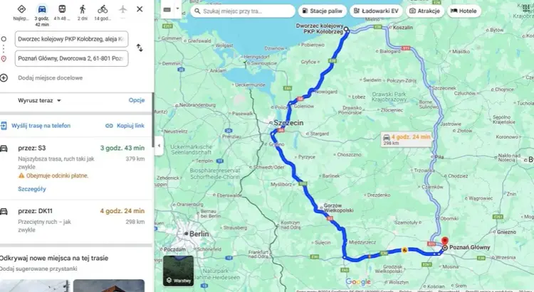 Poznań Kołobrzeg ile km? Sprawdź, jak szybko dotrzeć!